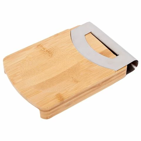 Savannah - Smart Stainless Steel Mezzaluna With Bamboo Board